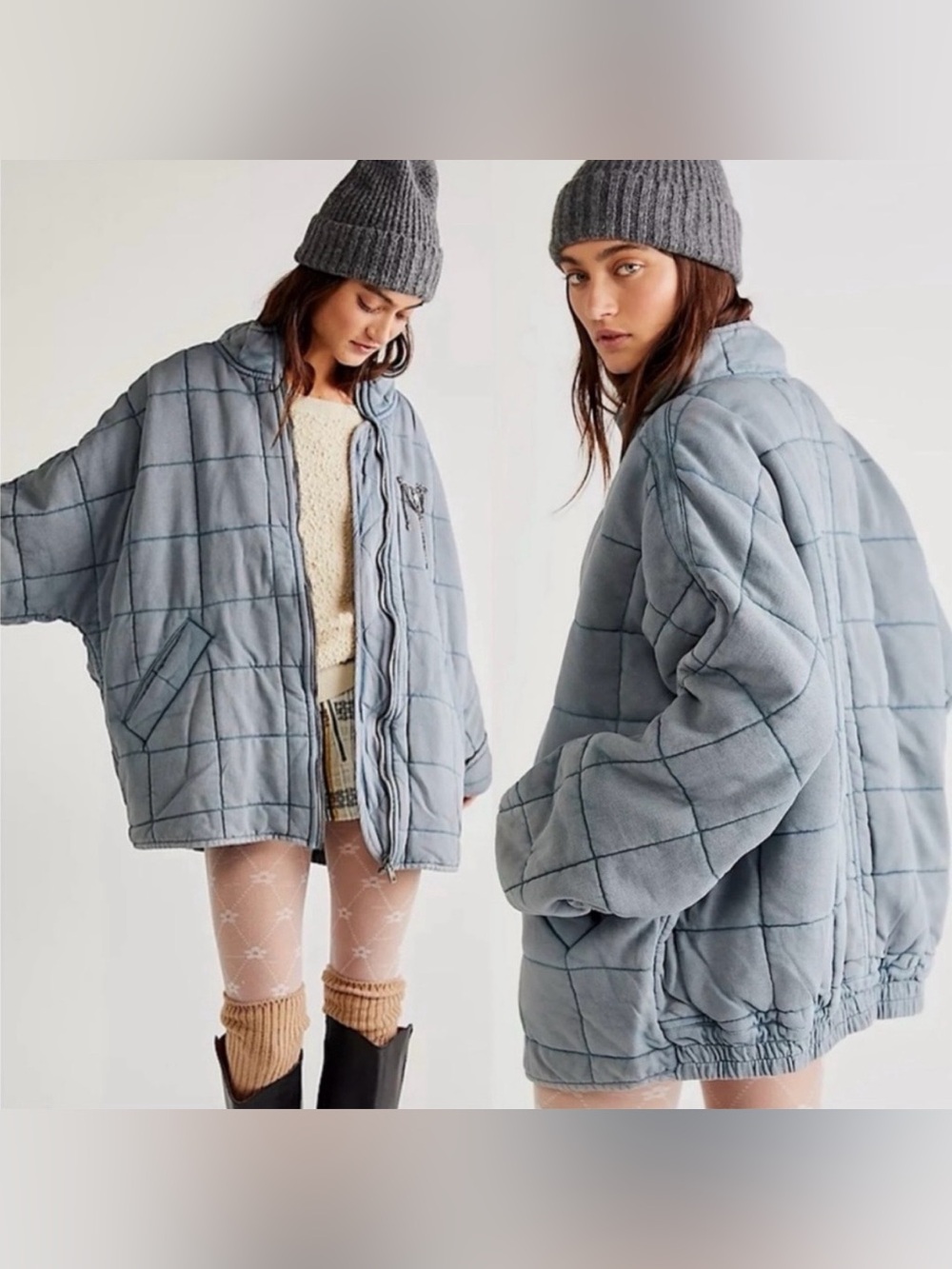 Free People Dolman Quilted Knit Puffer Oversized Jacket